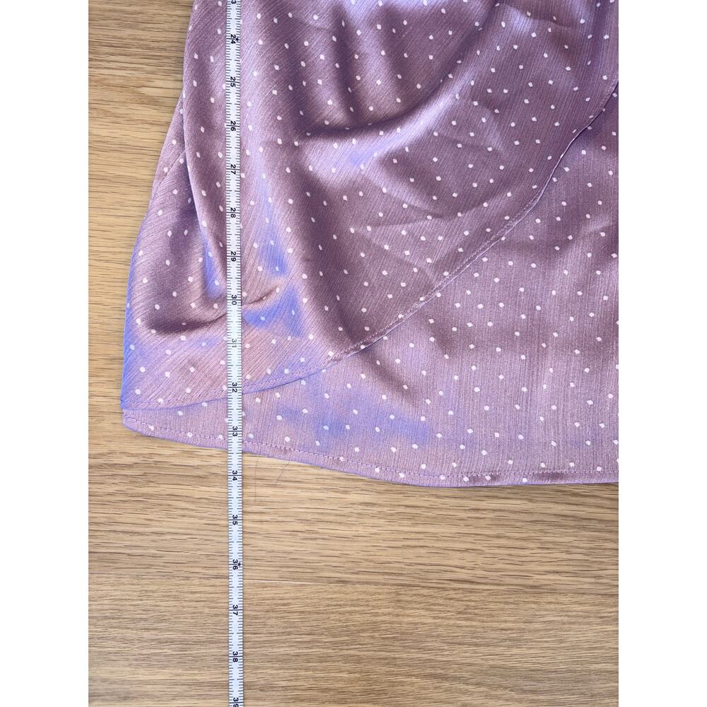 Lulu's Womens Missy Lavender Purple Polka Dot Satin Knotted Front Mini D… - Picture 5 of 7